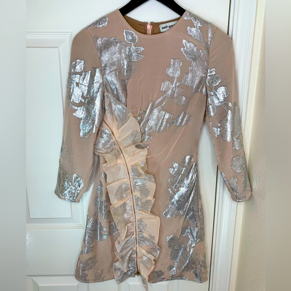 Self-Portrait Crew Neck Mini Dress